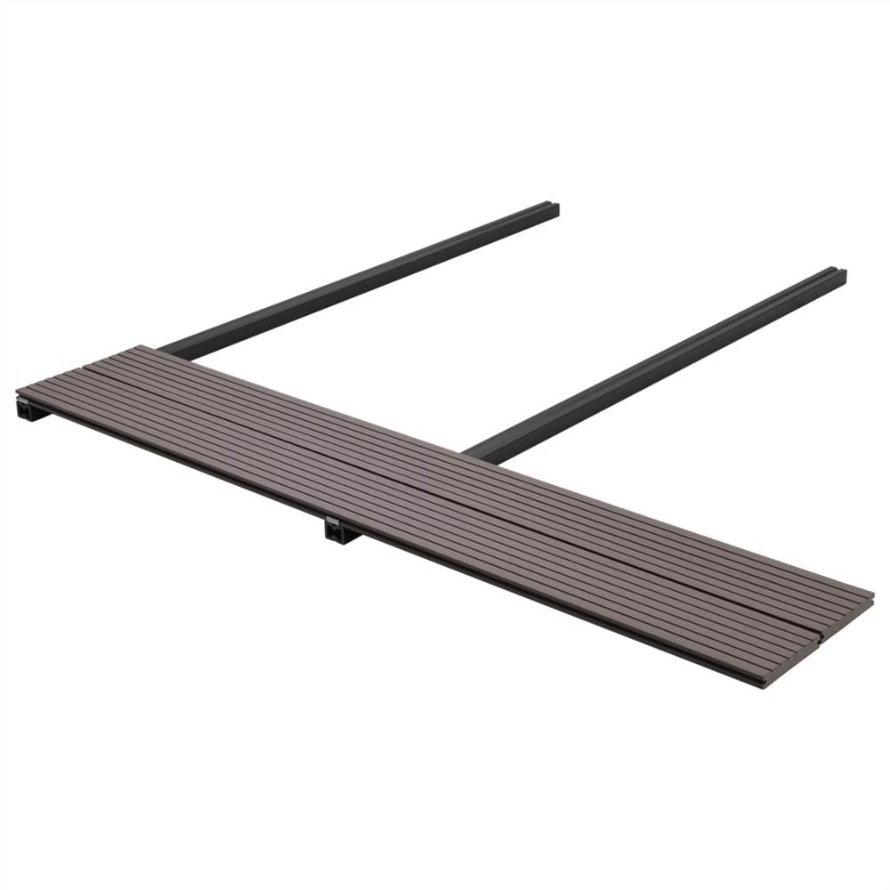 WPC Solid Decking Boards with Accessories 16m² 2.2m Dark Brown