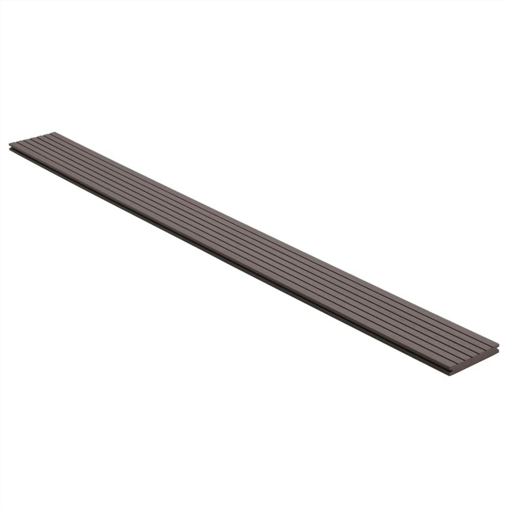 WPC Solid Decking Boards with Accessories 16m² 2.2m Dark Brown