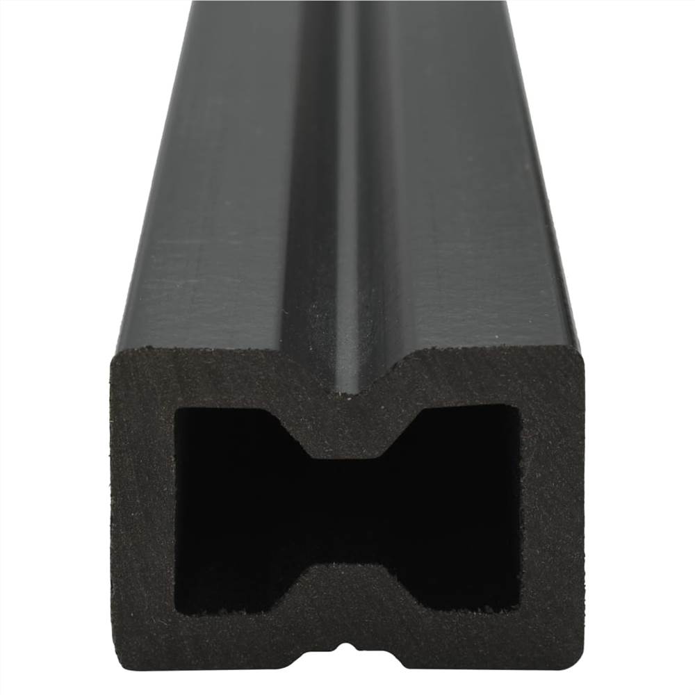 WPC Solid Decking Boards with Accessories 16m² 2.2m Dark Brown