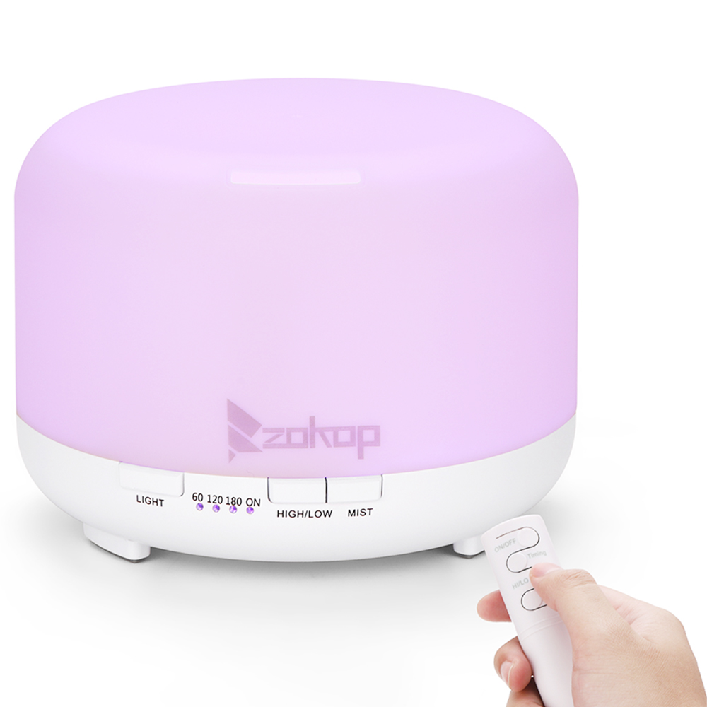 

ZOKOP 2289YK 450ml Essential Oil Diffuser Cool Mist Humidifier Perfume Fragrance Vaporizer with 7 Colors Lights