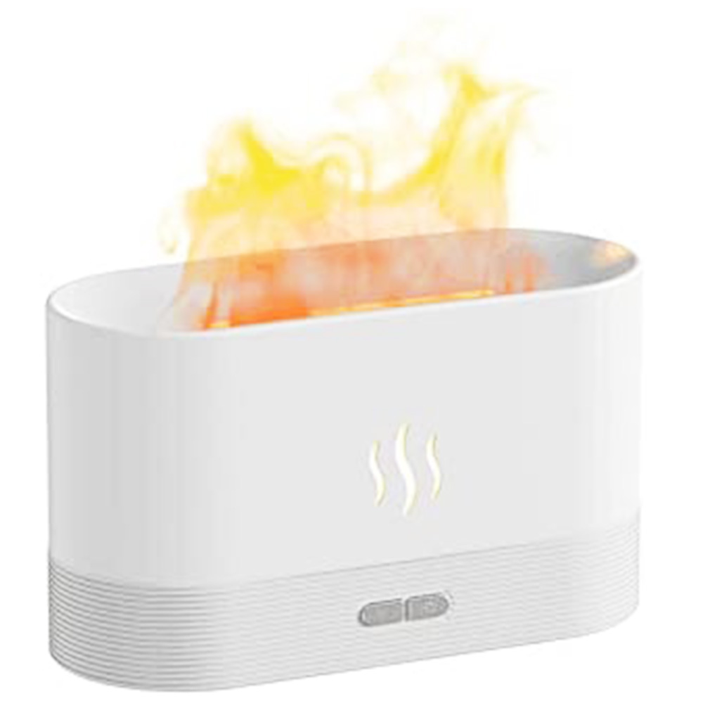 

Kavolet Aromatherapy Diffuser USB Ultrasonic Cool Mist Aroma Essential Oil Diffuser Simulation Flame Mist - White