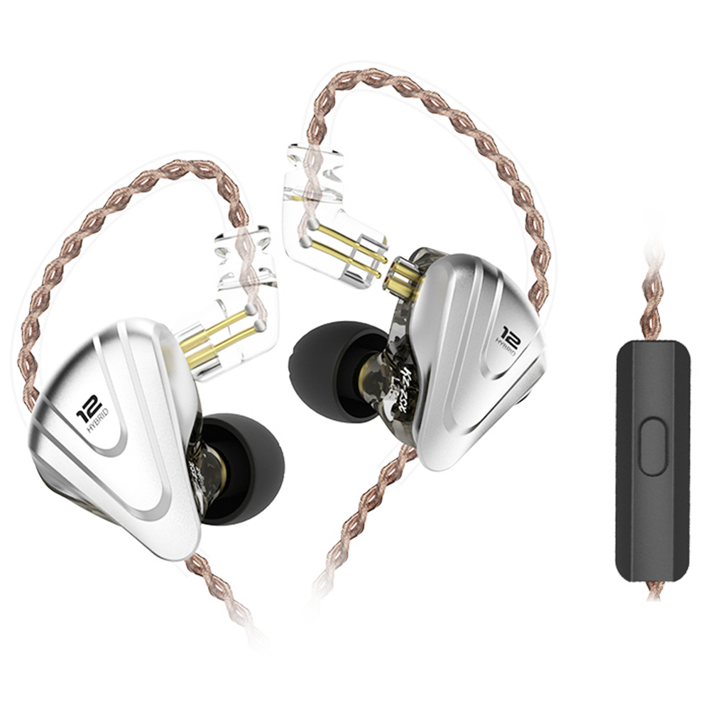 

KZ ZSX Terminator Metal In Ear Earphones 12 Units Hybrid 5BA+1DD HIFI Bass Wired Earbuds with Mic- Black