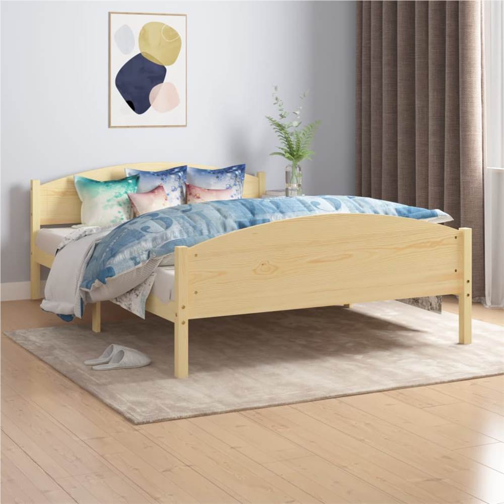 Bed Frame Solid Pine Wood 140x200 cm