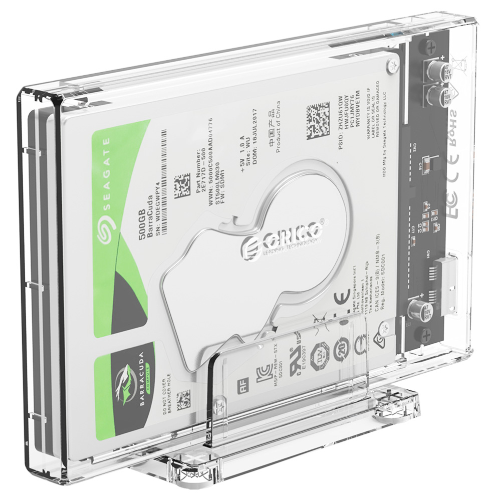 

ORICO 2.5 inch Transparent USB3.0 Hard Drive Enclosure with Stand (2159U3)