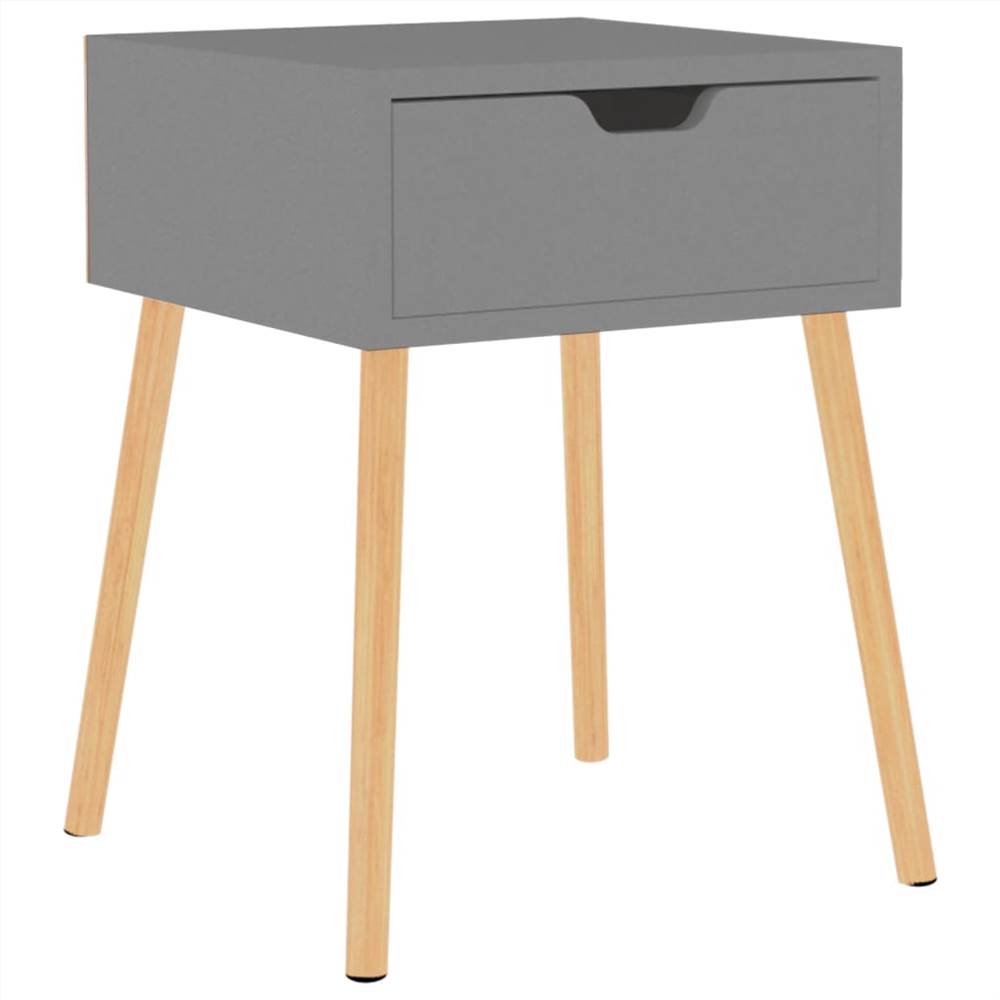 Bedside Cabinet Grey 40x40x56 cm Chipboard