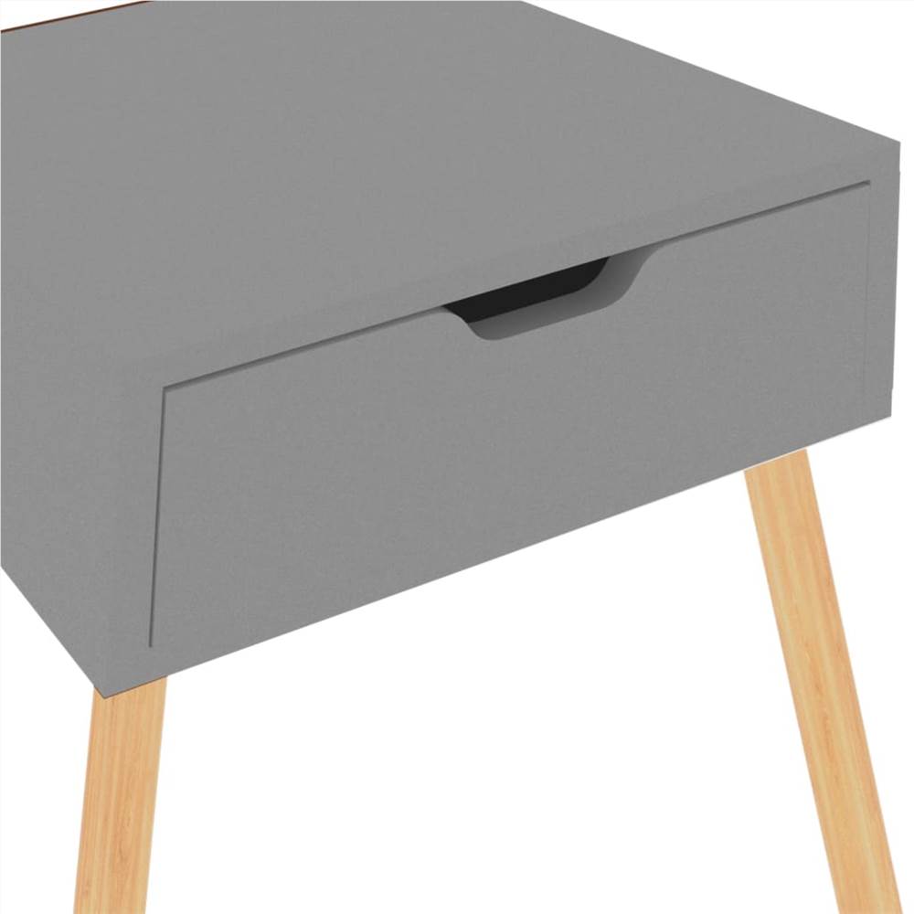 Bedside Cabinet Grey 40x40x56 cm Chipboard