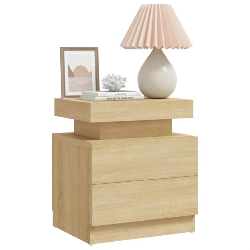 Bedside Cabinet Sonoma Oak 45x35x52 cm Chipboard