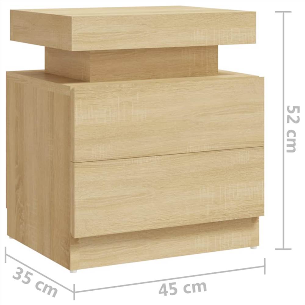 Bedside Cabinet Sonoma Oak 45x35x52 cm Chipboard