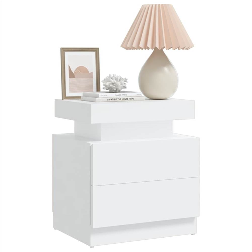 Bedside Cabinet White 45x35x52 cm Chipboard