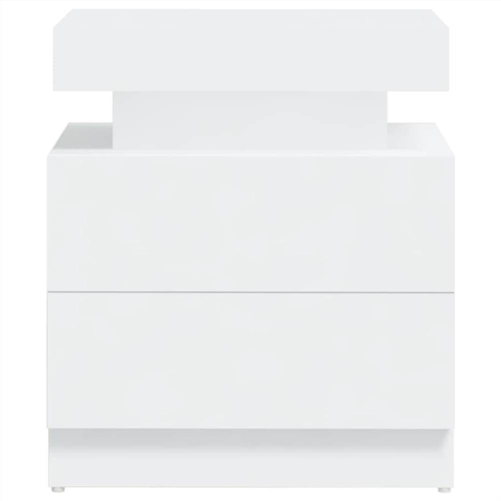Bedside Cabinet White 45x35x52 cm Chipboard
