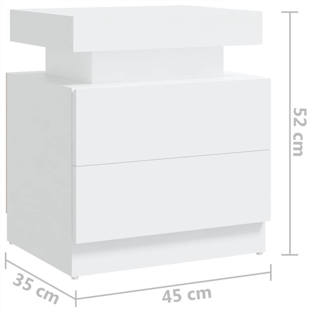 Bedside Cabinet White 45x35x52 cm Chipboard