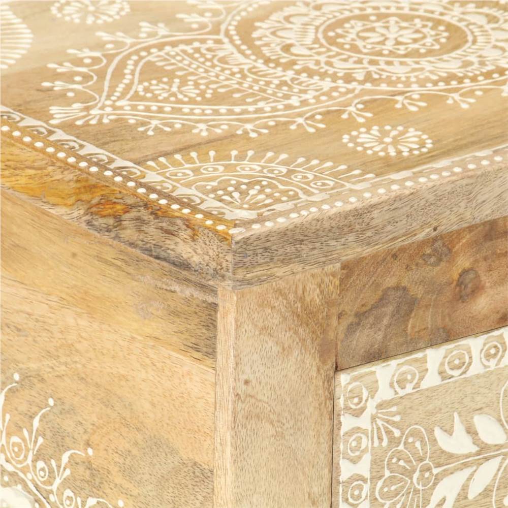 Hand Painted bedside Cabinet 40x30x60 cm Solid Mango Wood