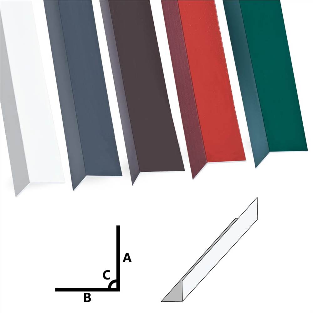 L-shape 90° Angle Sheets 5 pcs Aluminium White 170cm 100x100 mm