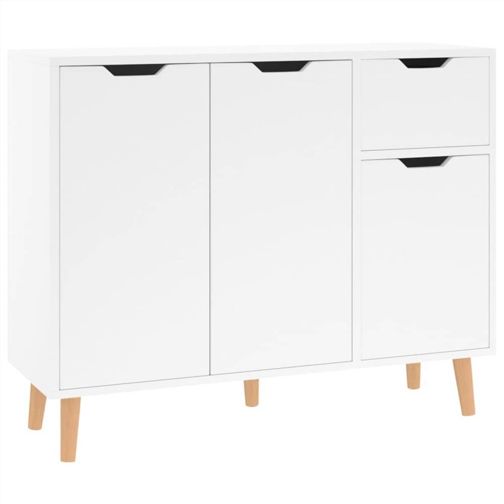 Sideboard High Gloss White 90x30x72 cm Chipboard