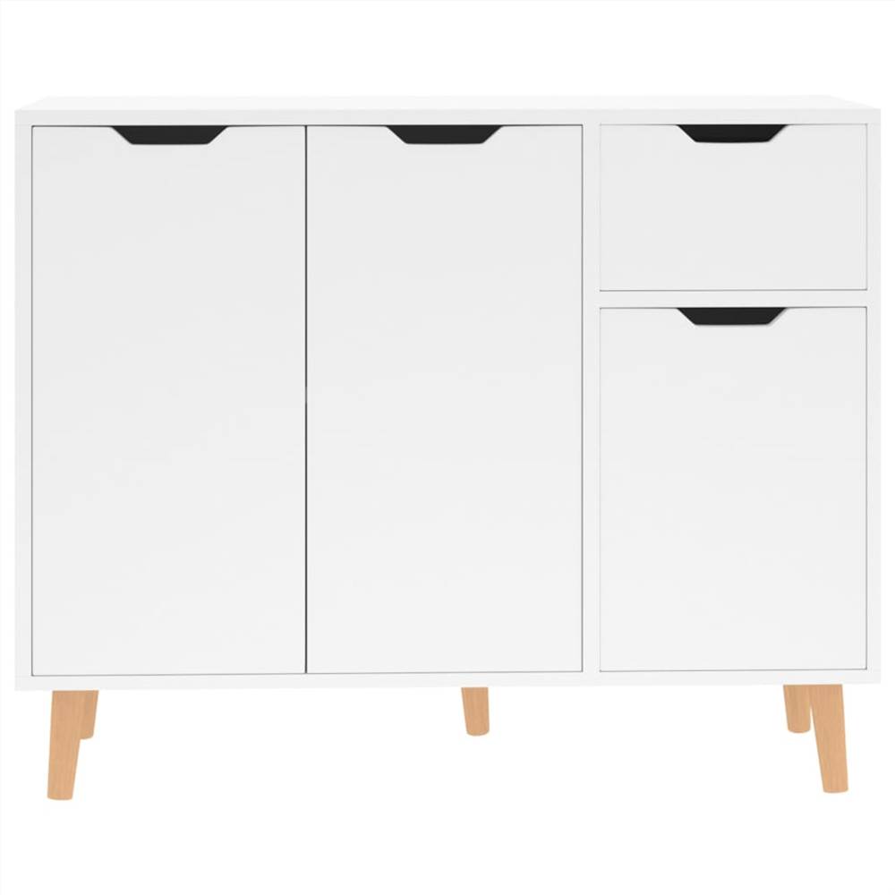 Sideboard High Gloss White 90x30x72 cm Chipboard