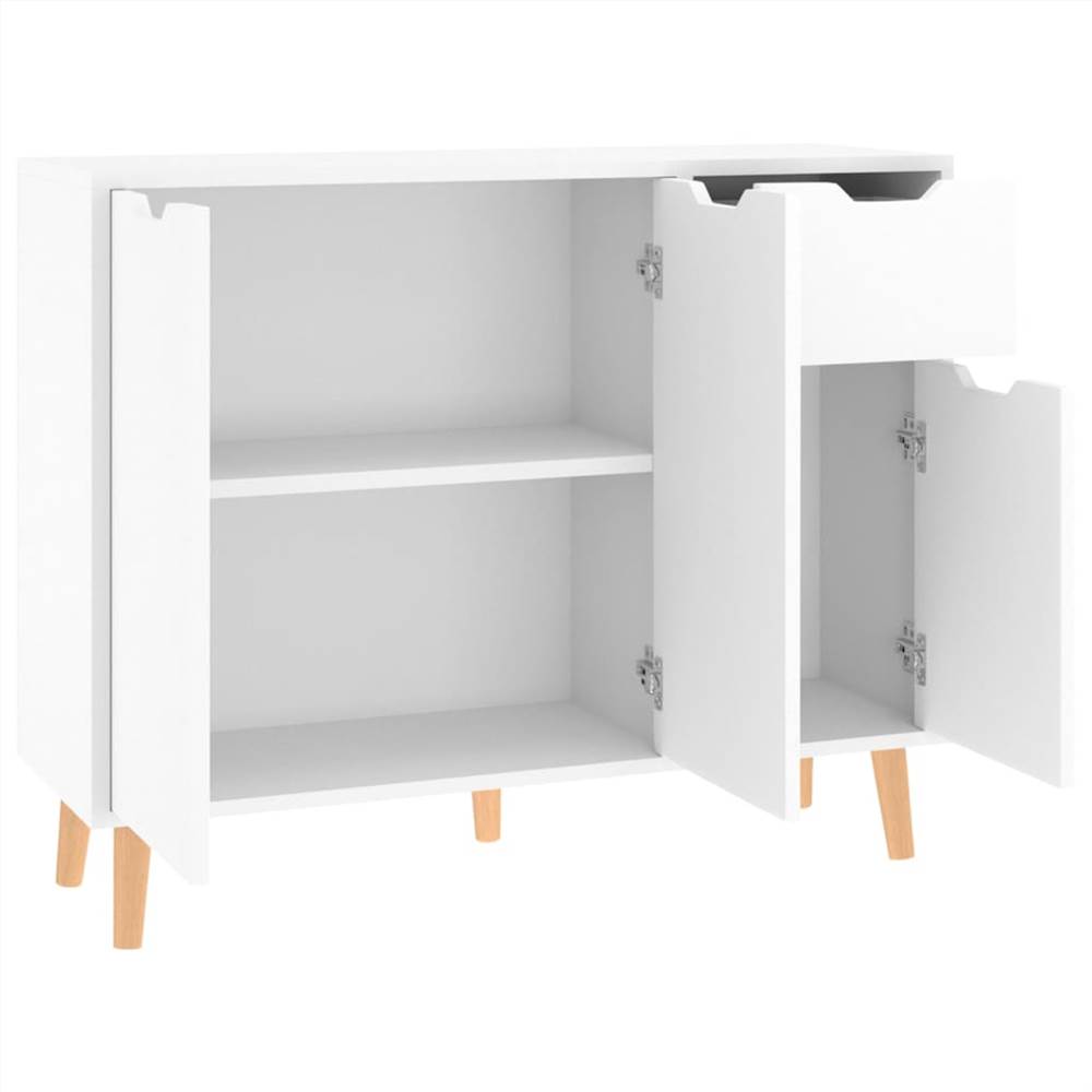 Sideboard High Gloss White 90x30x72 cm Chipboard