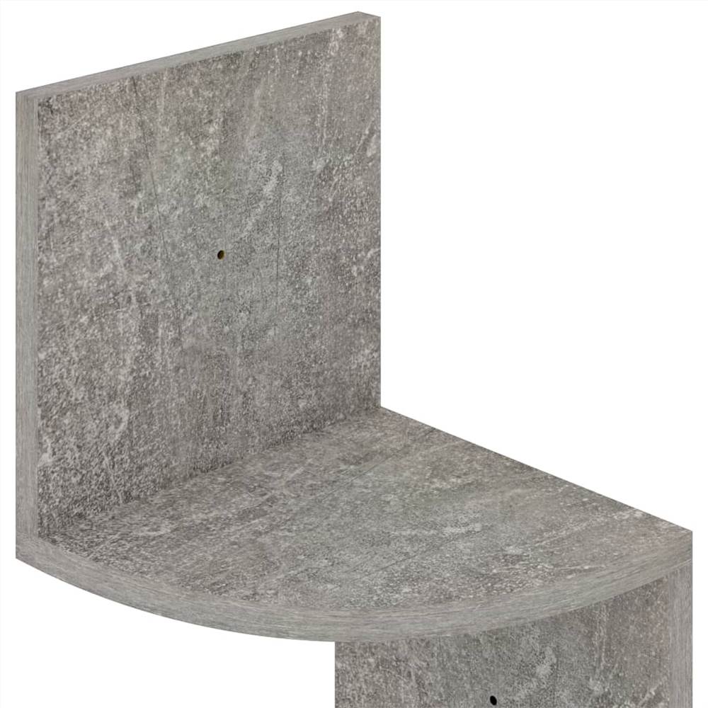 Wall Corner Shelf Concrete Grey 19x19x123 cm Chipboard