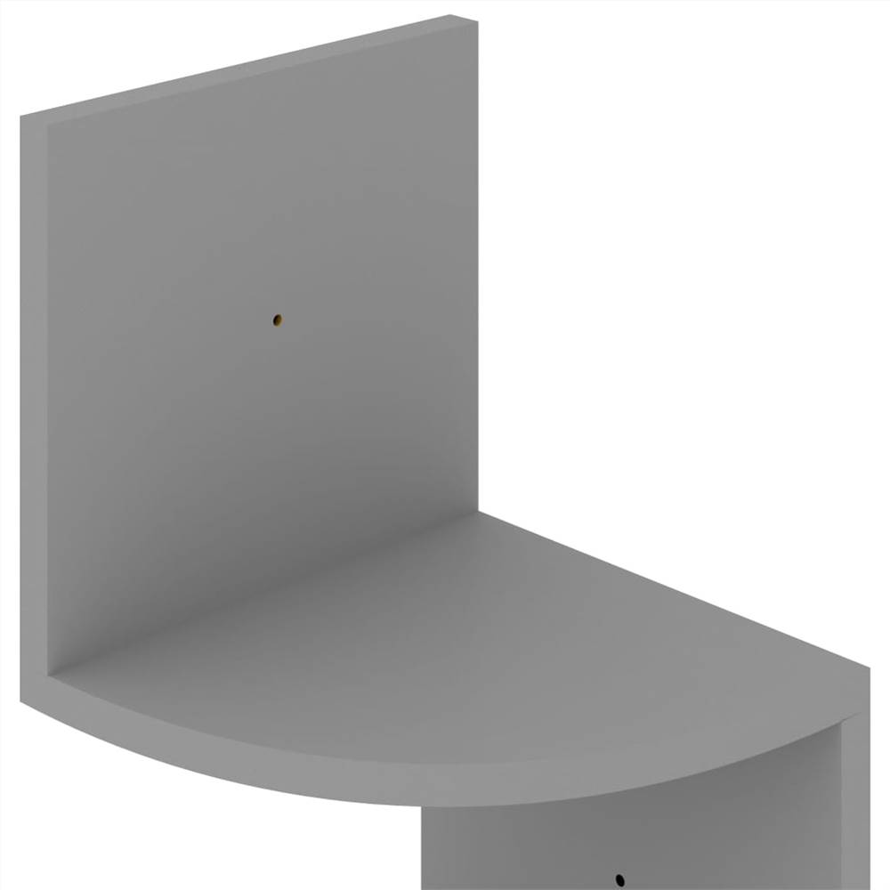 Wall Corner Shelf Grey 19x19x123 cm Chipboard