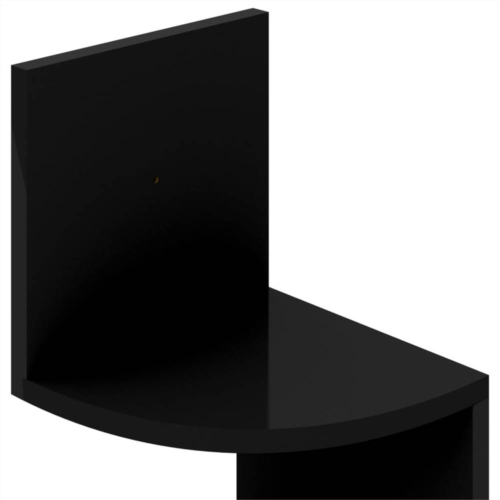 Wall Corner Shelf High Gloss Black 19x19x123 cm Chipboard