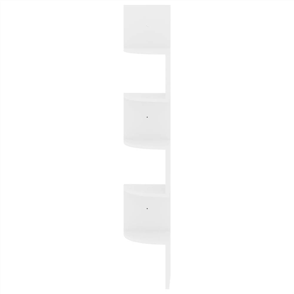 Wall Corner Shelf High Gloss White 19x19x123 cm Chipboard