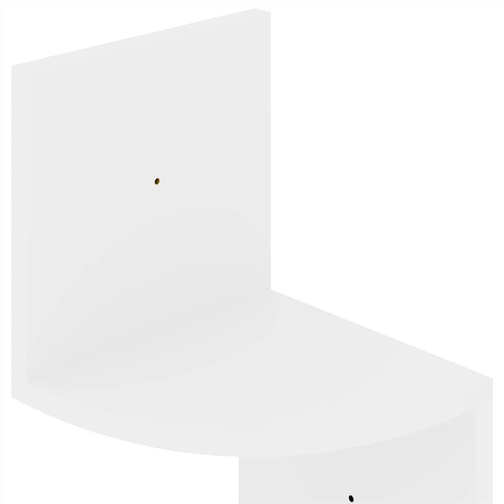 Wall Corner Shelf High Gloss White 19x19x123 cm Chipboard