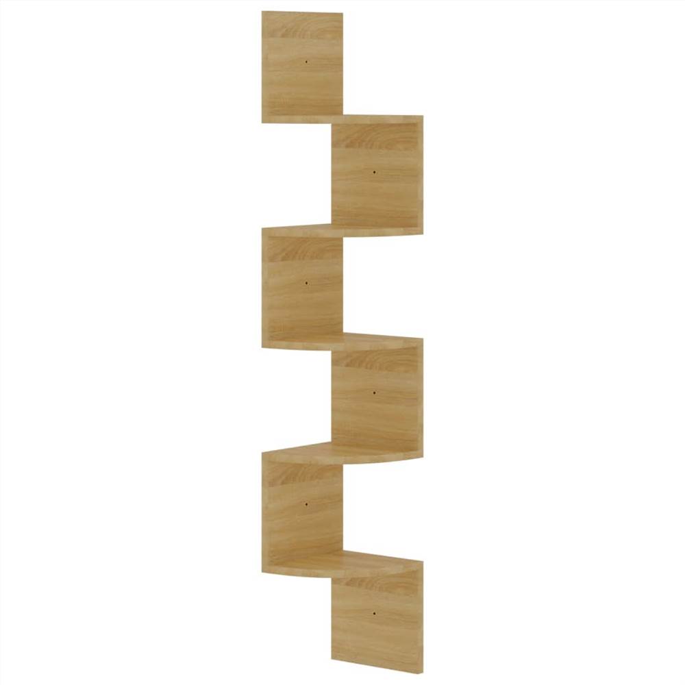 Wall Corner Shelf Sonoma Oak 19x19x123 cm Chipboard
