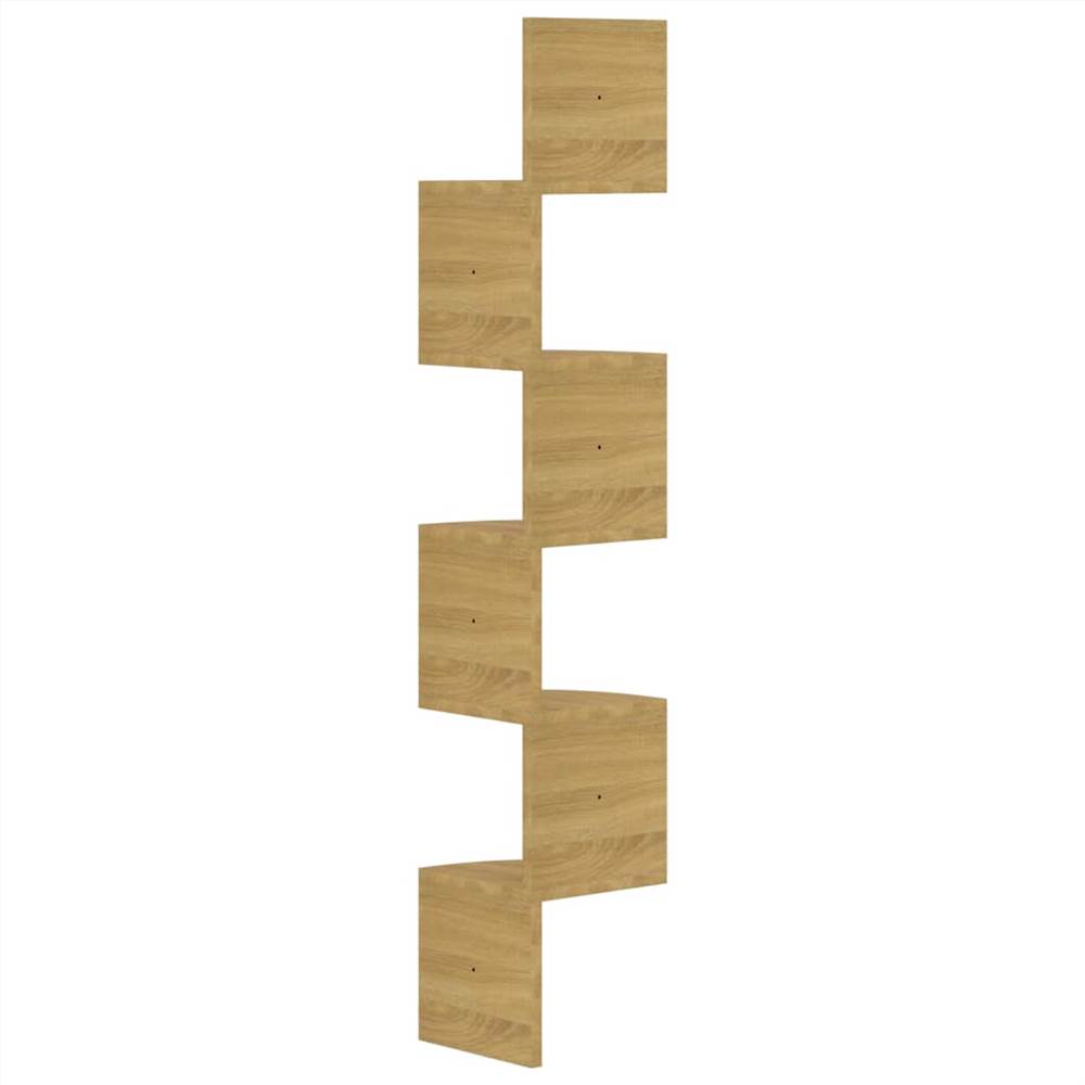 Wall Corner Shelf Sonoma Oak 19x19x123 cm Chipboard