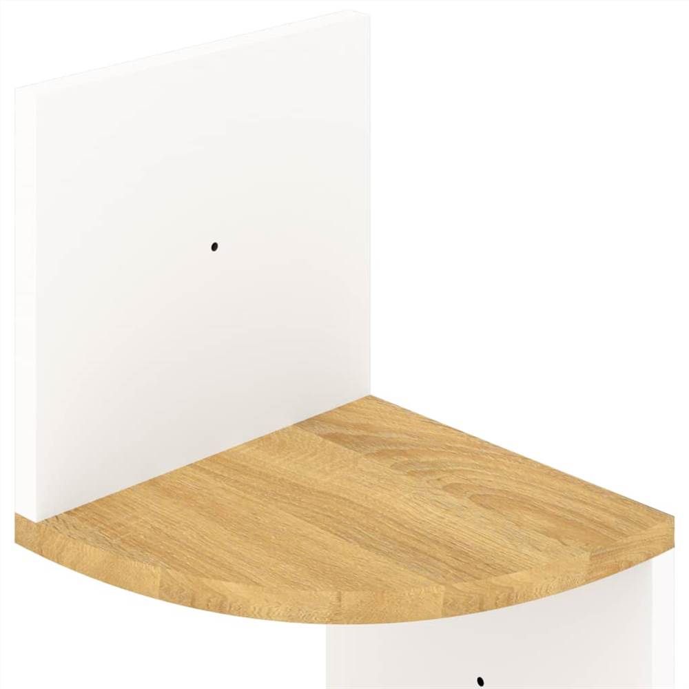 Wall Corner Shelf White and Sonoma Oak 19x19x123 cm Chipboard