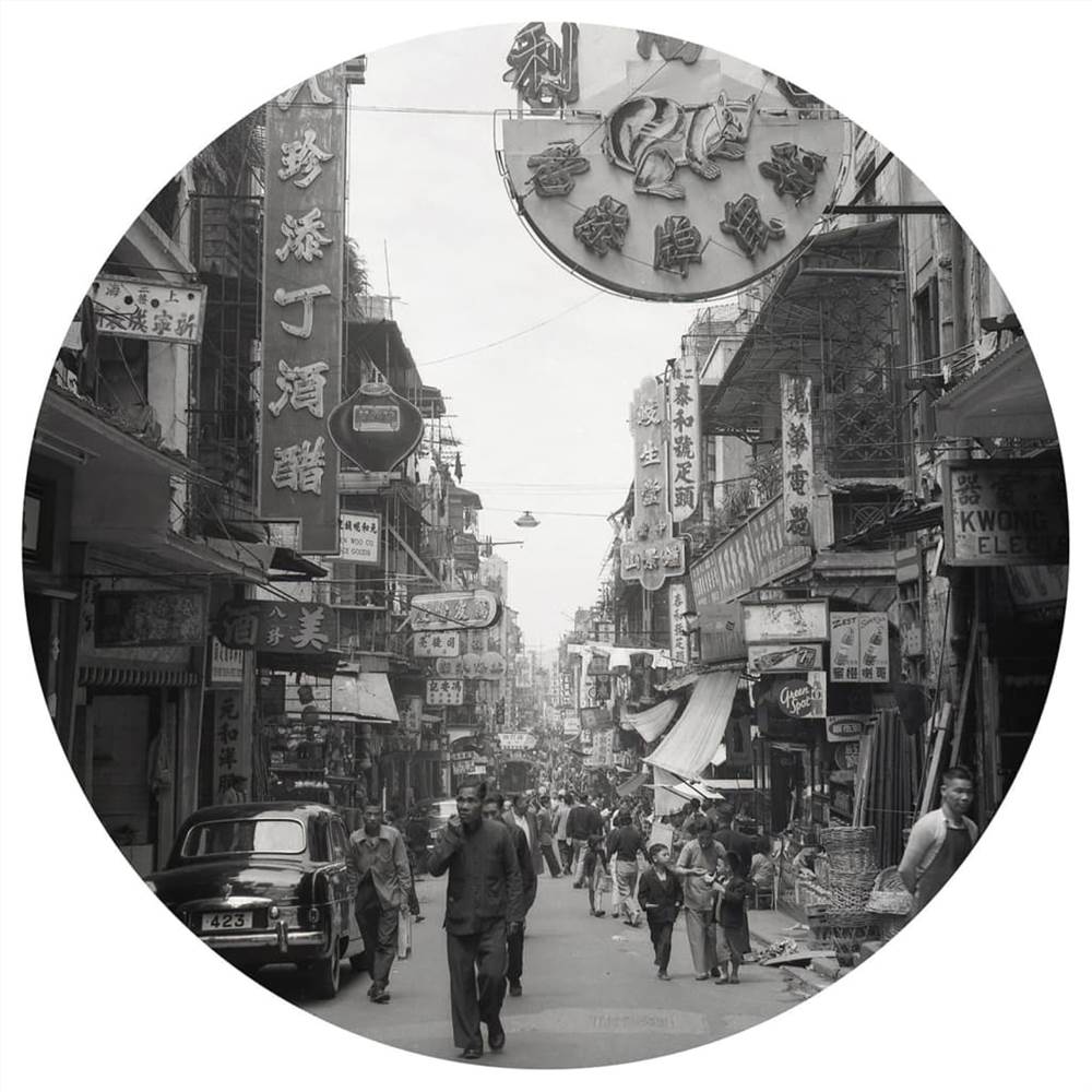 WallArt Wallpaper Circle Hong Kong the Old Days 190 cm