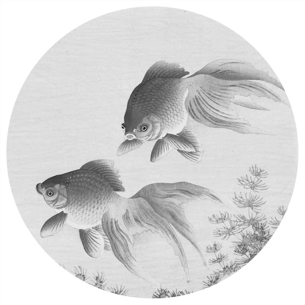WallArt Wallpaper Circle Two Goldfish 190 cm