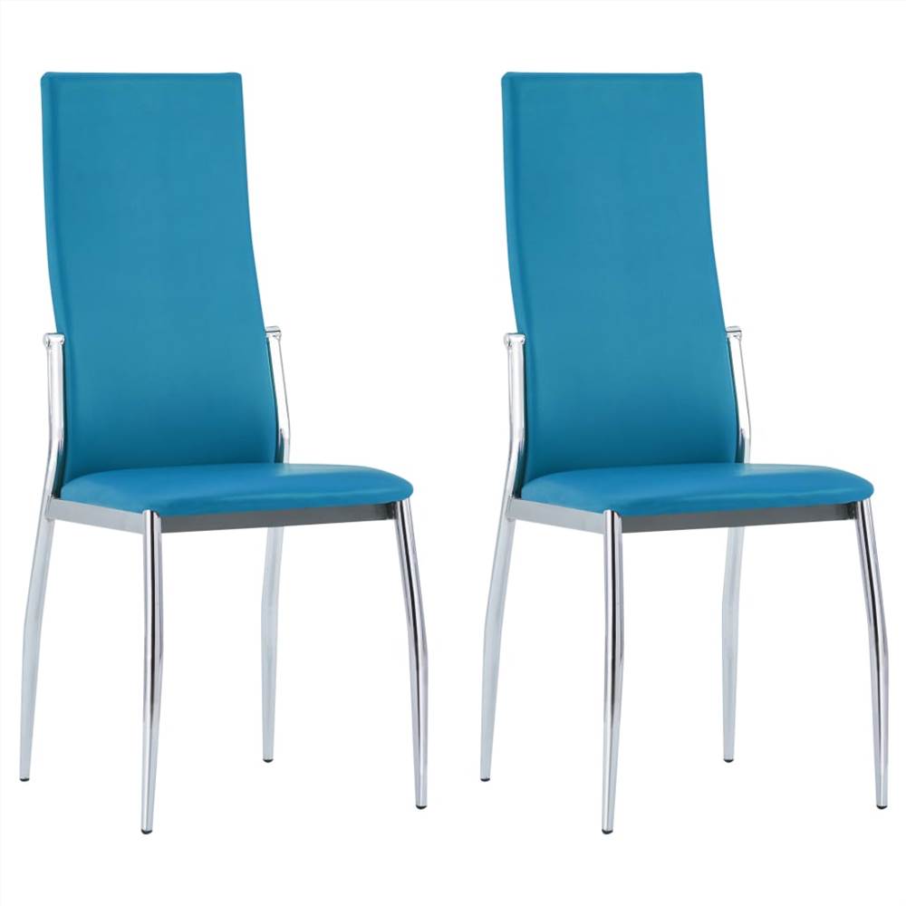 Dining Chairs 2 pcs Blue Faux Leather