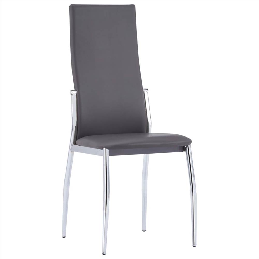Dining Chairs 4 pcs Grey Faux Leather