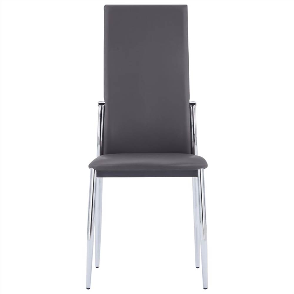 Dining Chairs 4 pcs Grey Faux Leather
