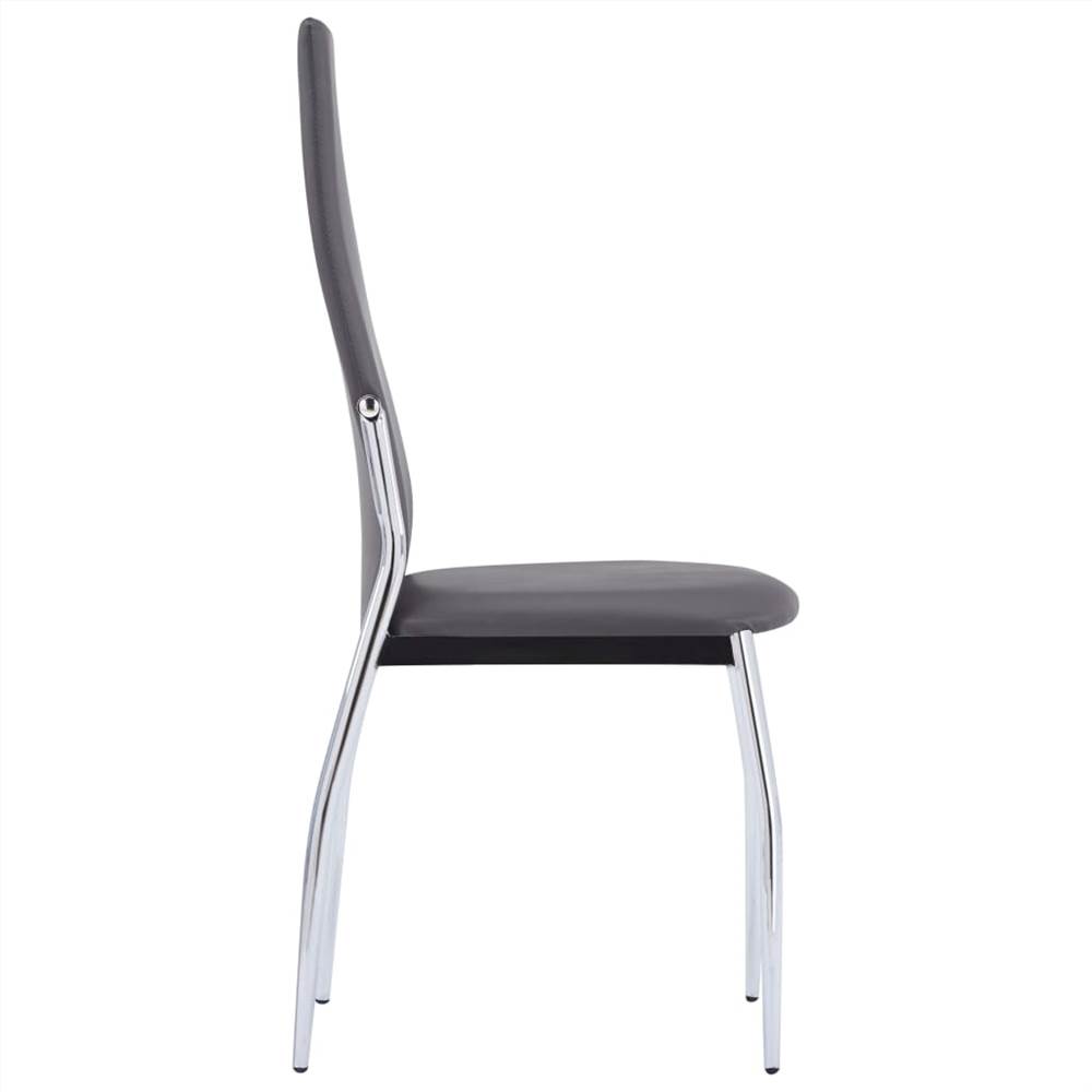 Dining Chairs 4 pcs Grey Faux Leather