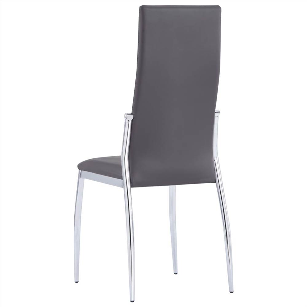 Dining Chairs 4 pcs Grey Faux Leather