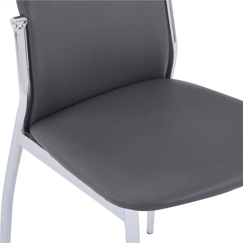 Dining Chairs 4 pcs Grey Faux Leather