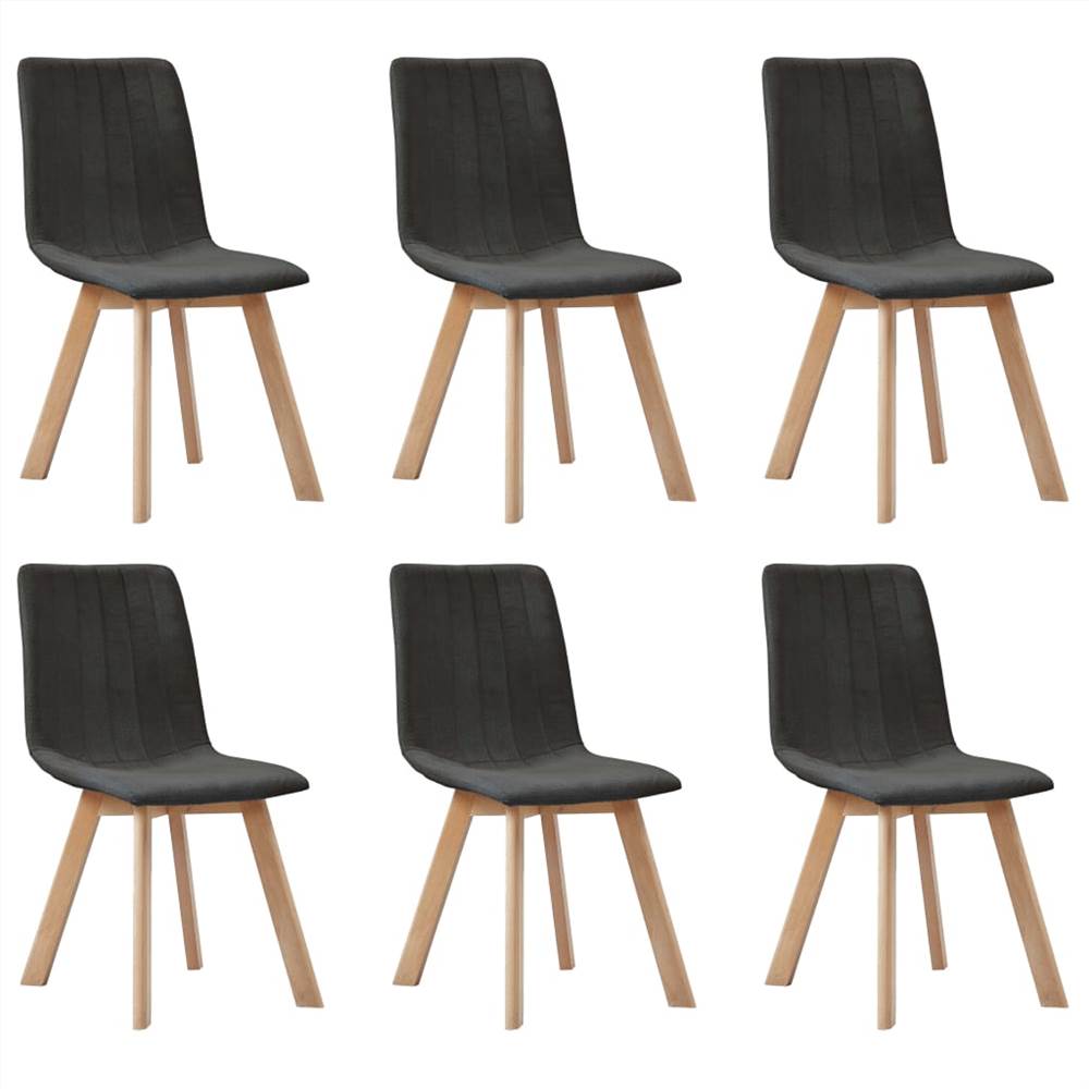 Dining Chairs 6 pcs Dark Grey Fabric