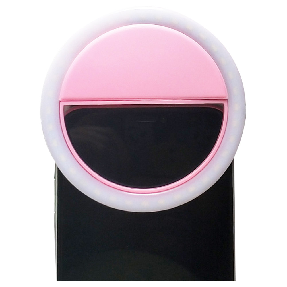 

LED Selfie Light Ring Flash Fill Clip Camera for Mobile Phone Tablet iPhone 150mAh Samsung Lumin Ring Clip Light - Pink