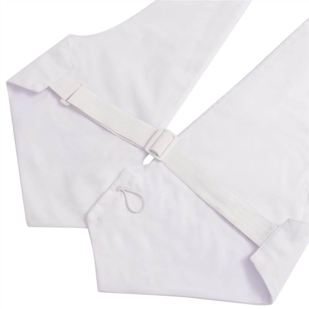 Mens White Tie Vest and Bow Tie Set Medium