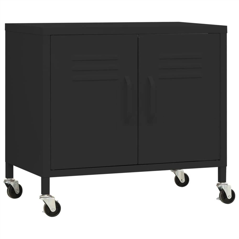 Storage Cabinet Black 60x35x49 cm Steel