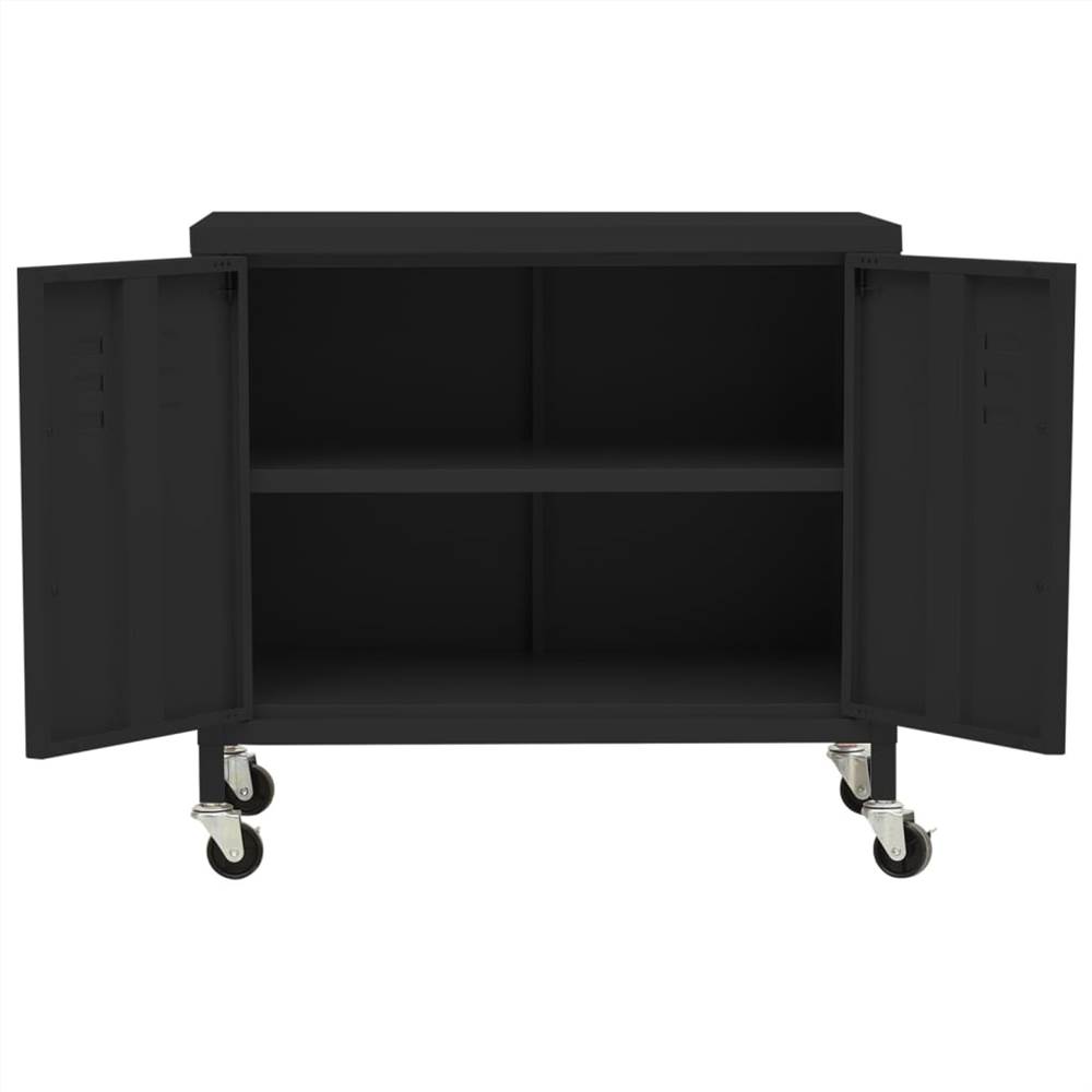 Storage Cabinet Black 60x35x49 cm Steel
