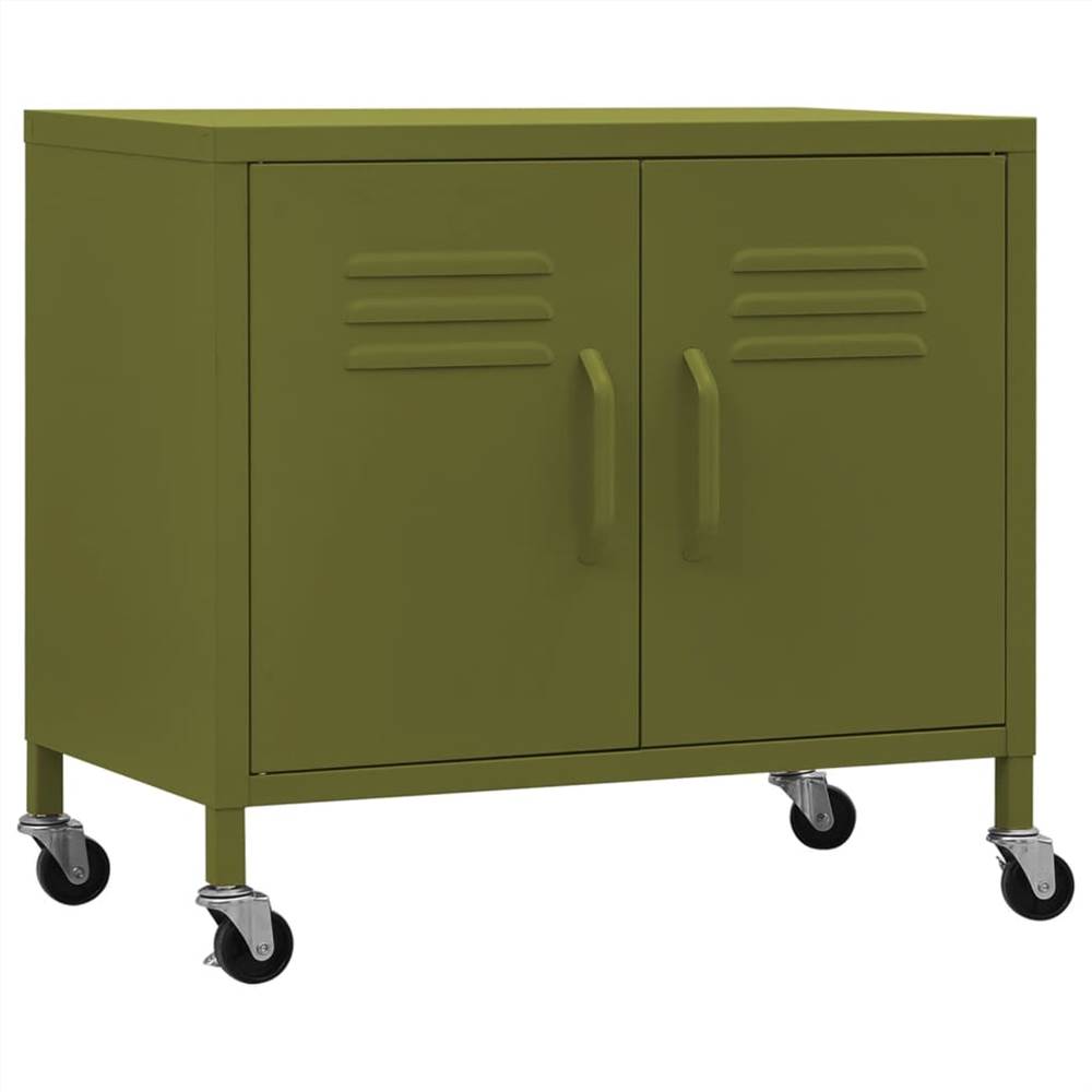 Storage Cabinet Olive Green 60x35x49 cm Steel