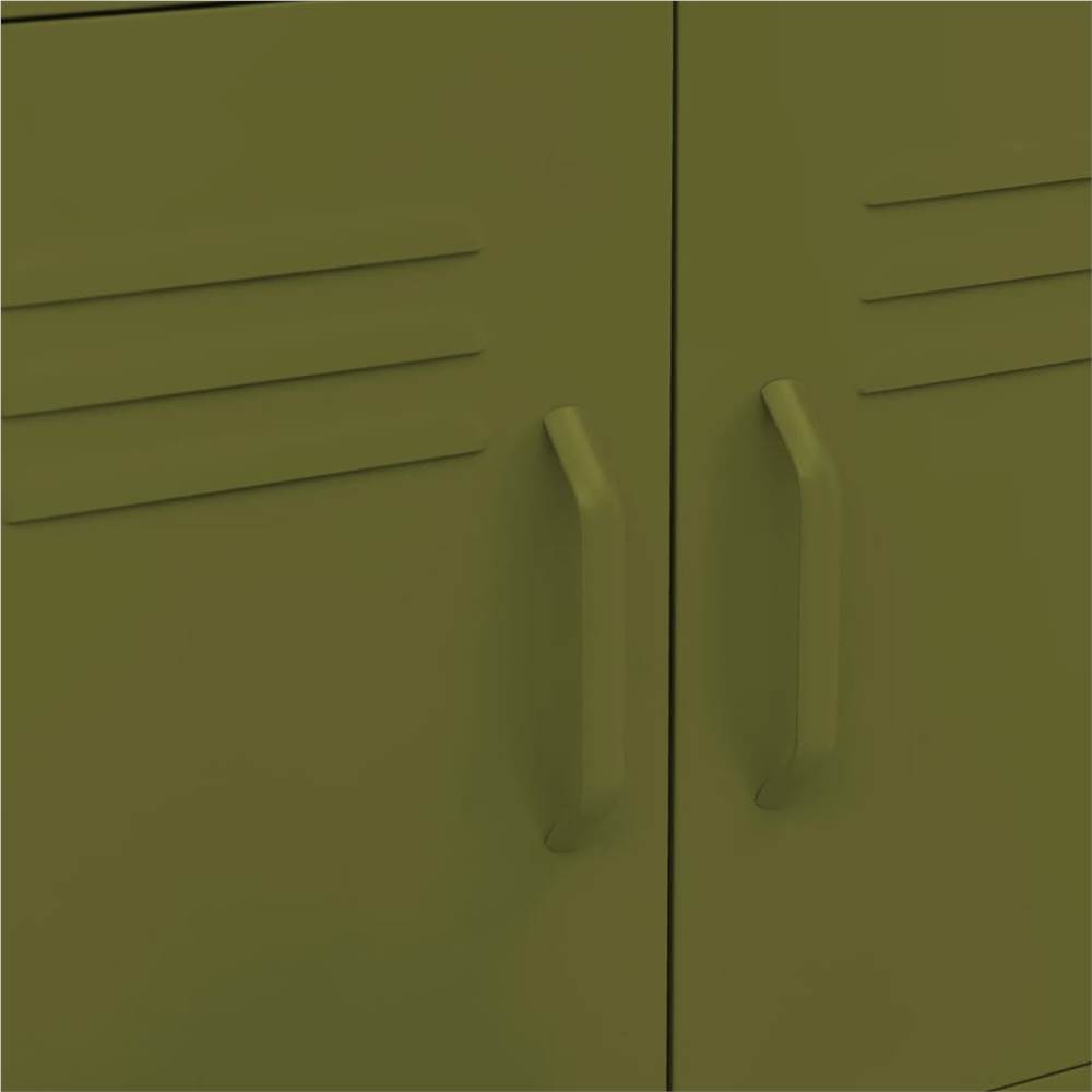 Storage Cabinet Olive Green 60x35x49 cm Steel