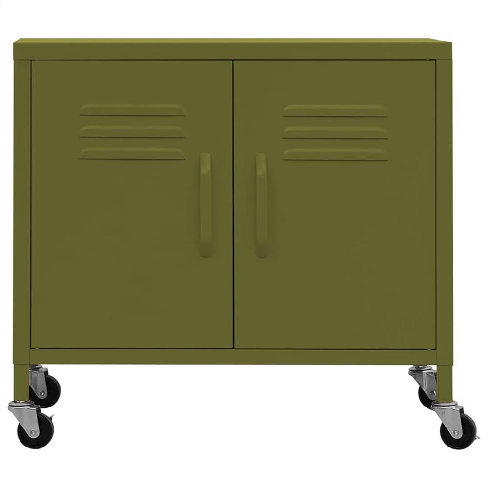 Storage Cabinet Olive Green 60x35x49 cm Steel