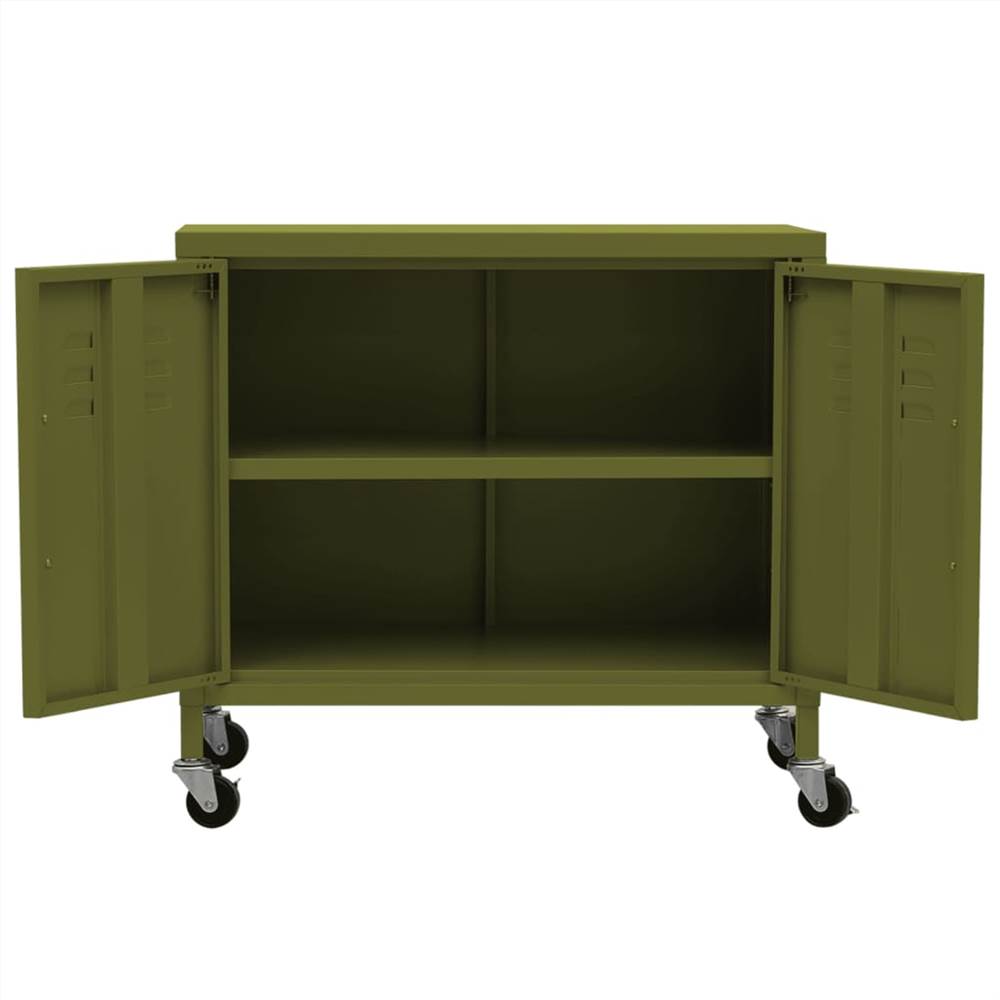 Storage Cabinet Olive Green 60x35x49 cm Steel