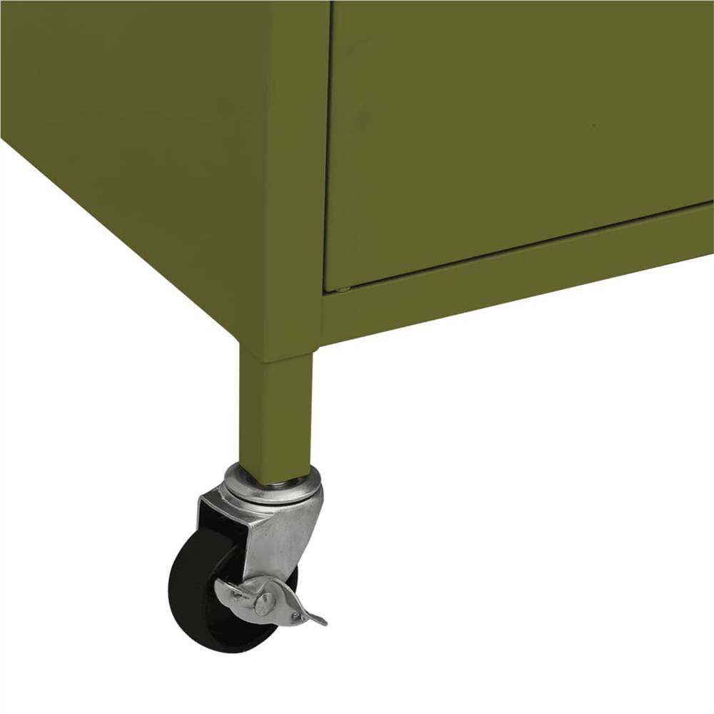 Storage Cabinet Olive Green 60x35x49 cm Steel