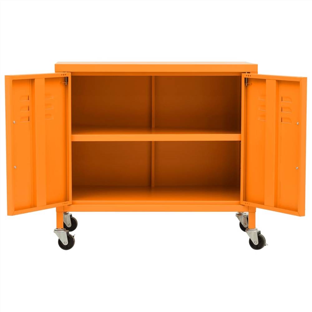 Storage Cabinet Orange 60x35x49 cm Steel