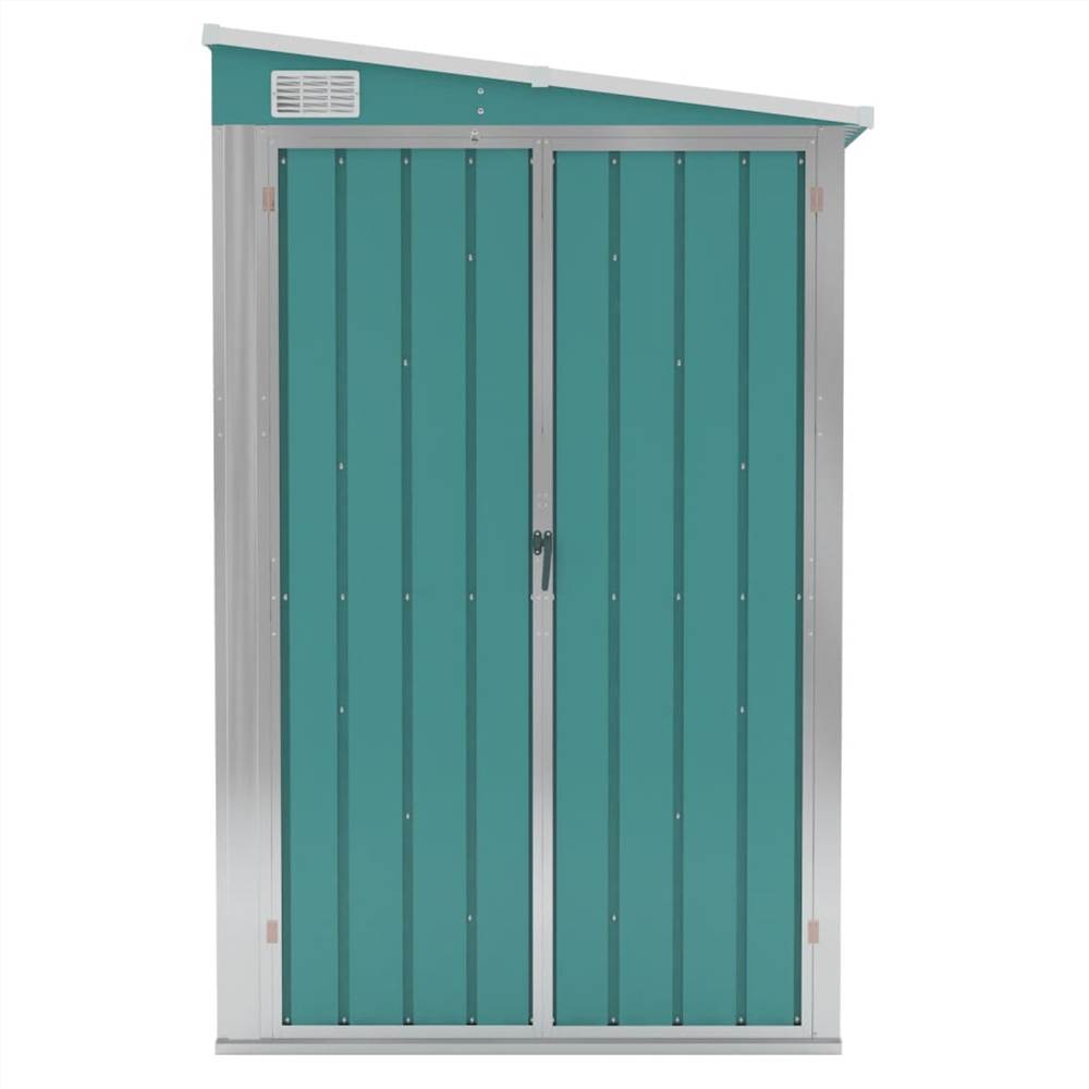 Wall-mounted Garden Shed Green 118x382x178 cm Galvanised Steel