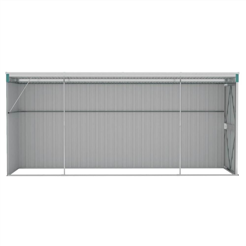 Wall-mounted Garden Shed Green 118x382x178 cm Galvanised Steel