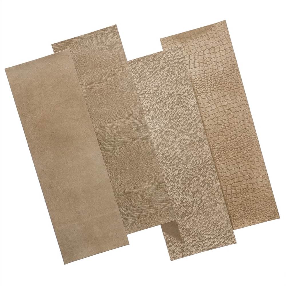 WallArt Leather Tiles Nathan Vintage Brown 16 pcs